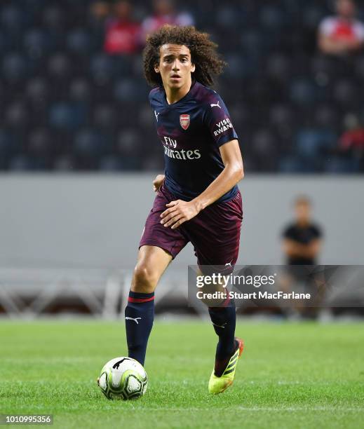 Matteo Guendouzi of Arsenal during the Pre-season friendly between Arsenal and SS Lazio on August 4, 2018 in Stockholm, Sweden.