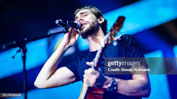 Alvaro Soler performs during the 'Musik@Park' Summer Party at Europapark on August 4, 2018 in Rust, Germany.