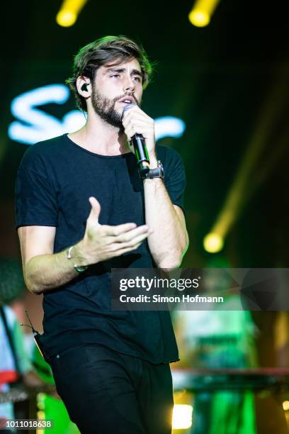 Alvaro Soler performs during the 'Musik@Park' Summer Party at Europapark on August 4, 2018 in Rust, Germany.