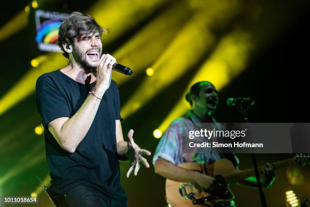 Alvaro Soler performs during the 'Musik@Park' Summer Party at Europapark on August 4, 2018 in Rust, Germany.