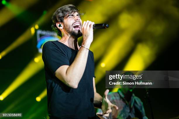 Alvaro Soler performs during the 'Musik@Park' Summer Party at Europapark on August 4, 2018 in Rust, Germany.