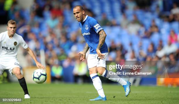 Sandro Ramirez of Everton during the Pre-Season Friendly between Everton and Valencia at Goodison Park on August 4, 2018 in Liverpool, England.