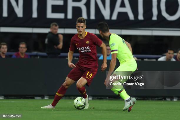 Patrick Schick of AS Roma controls the ball during a match between FC Barcelona and AS Roma as part of International Champions Cup 2018 at AT&T...