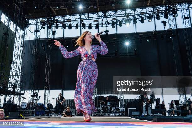Singer Jillian Jacqueline performs at Watershed Festival at Gorge Amphitheatre on August 4, 2018 in George, Washington.