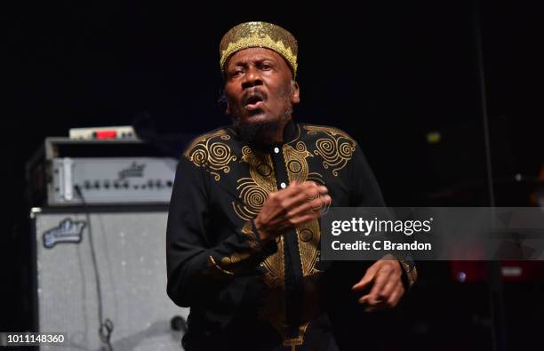Jimmy Cliff performs on stage during Day 3 of Bestival 2018 at Lulworth Estate on August 4, 2018 in Lulworth Camp, England.