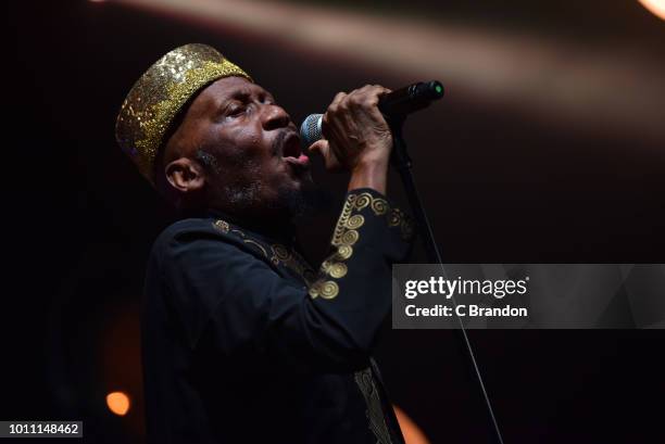 Jimmy Cliff performs on stage during Day 3 of Bestival 2018 at Lulworth Estate on August 4, 2018 in Lulworth Camp, England.