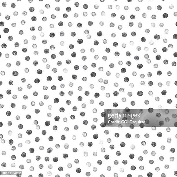 stamp's dots - seamless minimalistic vector black and white pattern with uneven ink thickness - abstract background - polka dot stock illustrations