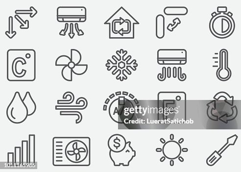 Air Conditioning Line Icons Air Conditioning Line Icons