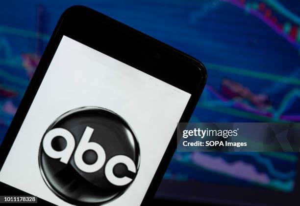 In this photo illustration, the ABC News logo seen displayed on a smartphone. ABC News is the news division of the American Broadcasting Company ,...