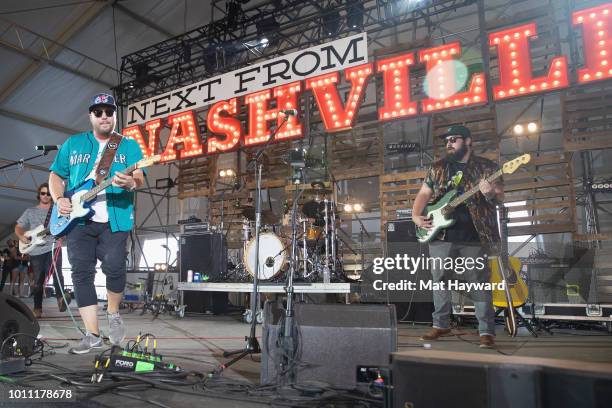 Mitchell Tenpenny performs on the 'Next from Nashville' stage during the Watershed Music Festival at the Gorge Amphitheatre on August 4, 2018 in...