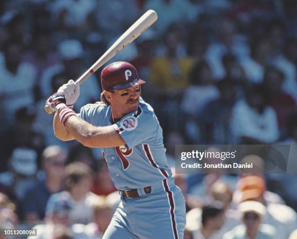 Mike Schmidt,Third and First Baseman for the Philadelphia Phillies prepares to bat the during the Major League Baseball National League East game...