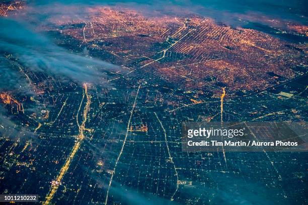 buenos aires at night, argentina - city photos stock-fotos und bilder