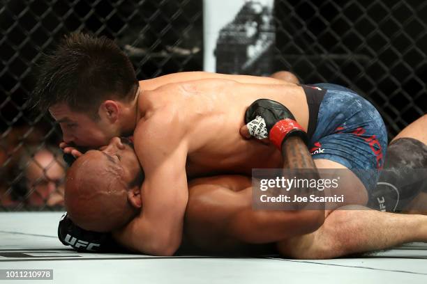 During UFC 227 at Staples Center on August 4, 2018 in Los Angeles, United States.