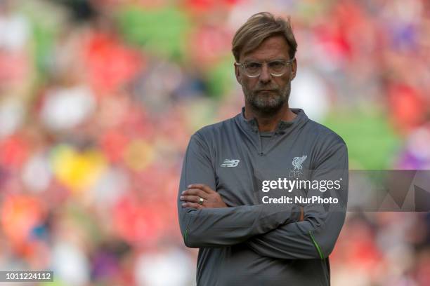 Liverpool Manager Jurgen Klopp during the International Club Friendly match between Liverpool FC and SSC Napoli at Aviva Stadium in Dublin, Ireland...