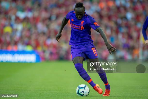 Sadio Mane of Liverpool in action during the International Club Friendly match between Liverpool FC and SSC Napoli at Aviva Stadium in Dublin,...