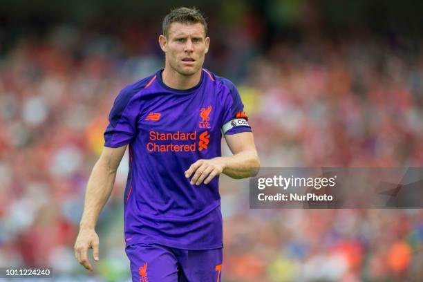 James Milner of Liverpool during the International Club Friendly match between Liverpool FC and SSC Napoli at Aviva Stadium in Dublin, Ireland on...
