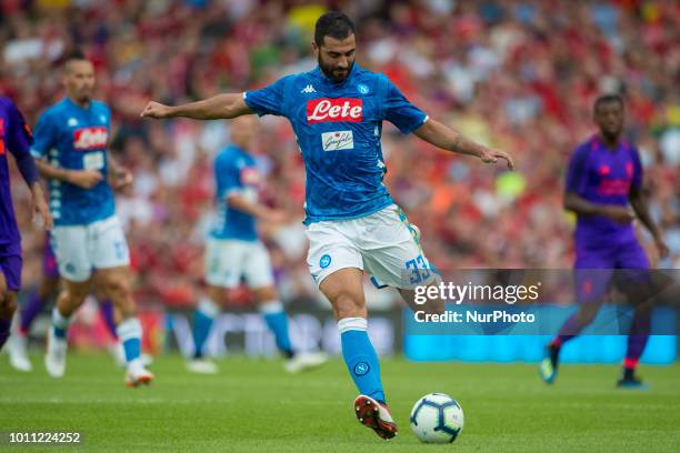 Raul Albiol of Napoli in action during the International Club Friendly match between Liverpool FC and SSC Napoli at Aviva Stadium in Dublin, Ireland...