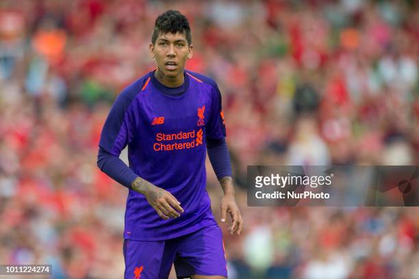 Roberto Firmino of Liverpool during the International Club Friendly match between Liverpool FC and SSC Napoli at Aviva Stadium in Dublin, Ireland on...