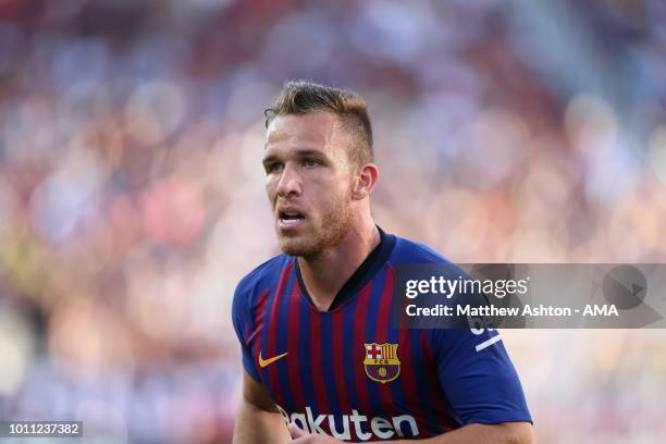 Arthur Melo of FC Barcelona during the International Champions Cup 2018 match between AC Milan and FC Barcelona at Levi's Stadium on August 4, 2018...