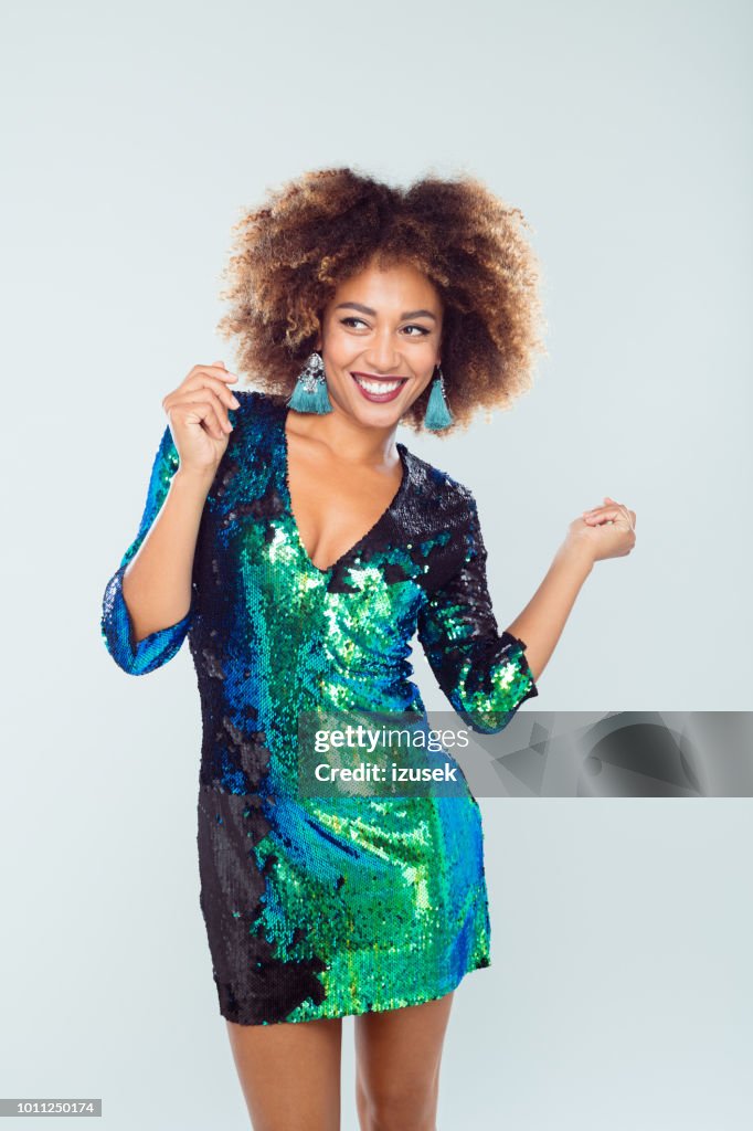 Glamorous woman dancing