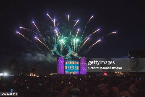 General view of Fireworks at Lulworth Castle on day 3 of Bestival 2018 at Lulworth Estate on August 4, 2018 in Lulworth Castle, England.