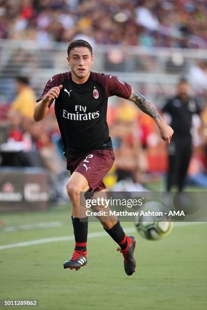 Davide Calabria of AC Milan during the match between AC Milan and FC Barcelona at Levi's Stadium on August 4, 2018 in Santa Clara, California.