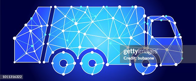 Garbage Truck Blue Triangle Node Vector Pattern Garbage Truck Blue Triangle Node Vector Pattern