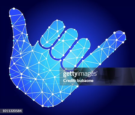 Shaka Sign Blue Triangle Node Vector Pattern Shaka Sign Blue Triangle Node Vector Pattern