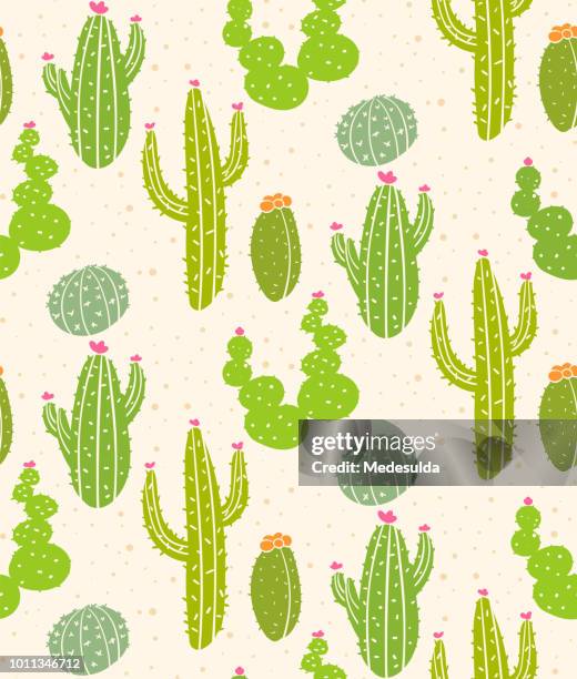cactus seamless pattern vector - desert background stock illustrations