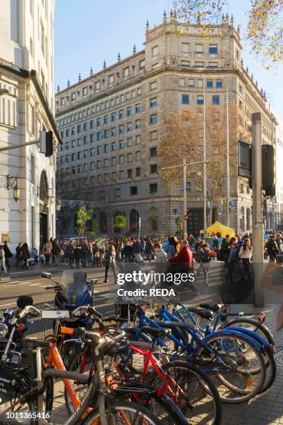 Placa de Catalunya square Barcelona Spain Europe.