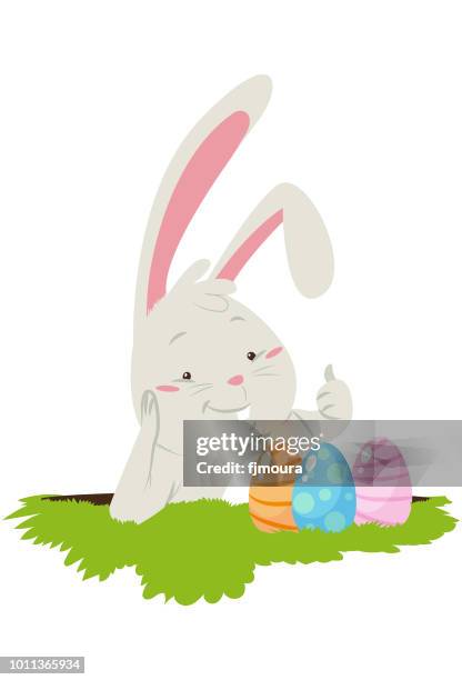 happy easter bunny - hare isolated stock illustrations