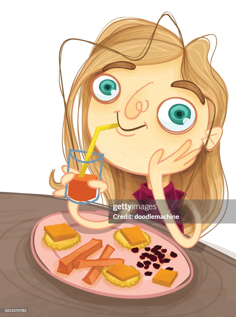 Cutie with her snack