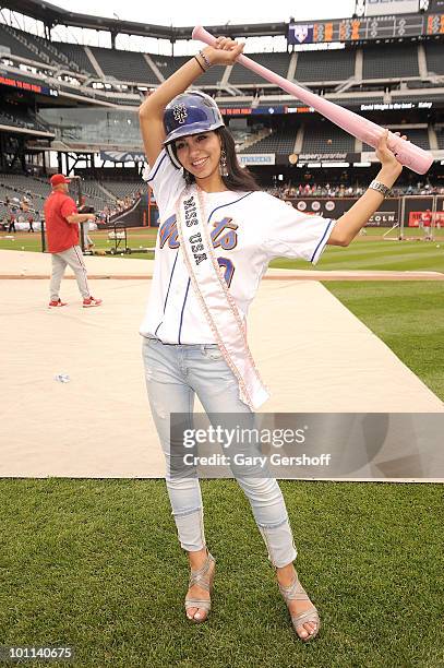 Miss USA Rima Fakih visits Citi Field on May 27, 2010 in the Queens Borough of New York City.