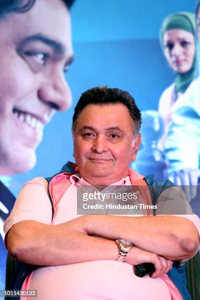 Bollywood actor Rishi Kapoor during promotion of his upcoming film Mulk at India habitat center on July 23, 2018 in New Delhi, India.