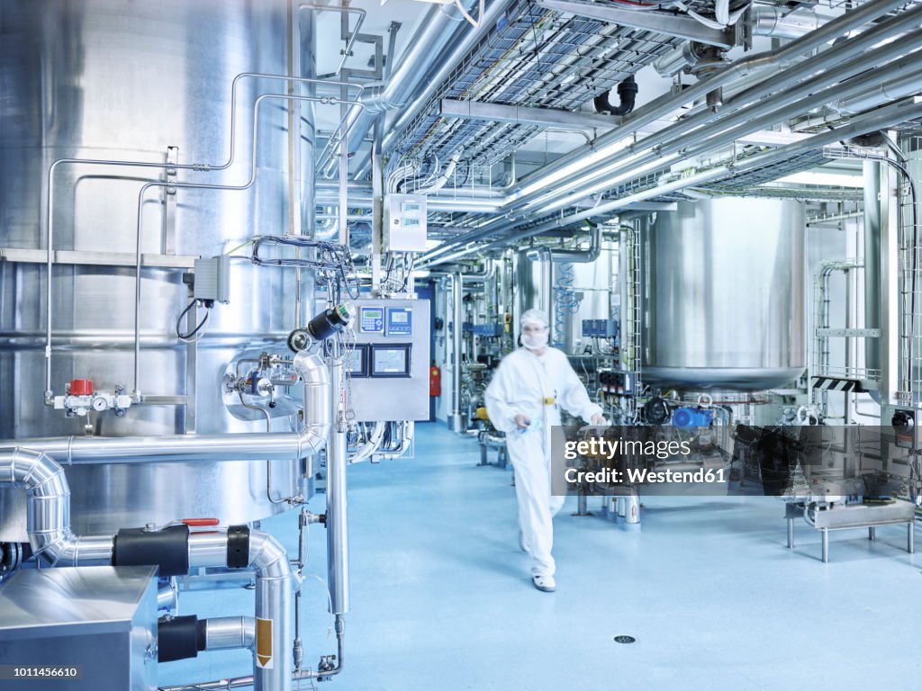 Chemist in a chemical factory