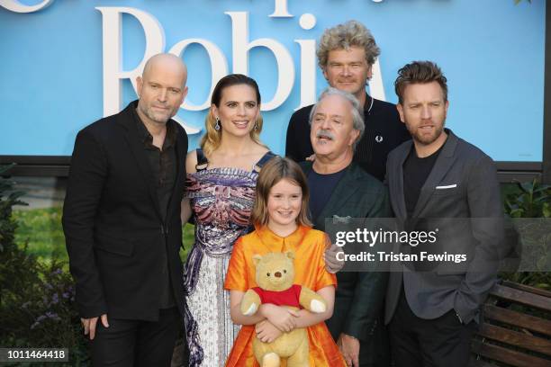 Marc Forster, Hayley Atwell, Bronte Carmichael, Jim Cummings, Simon Faranby and Ewan McGregor attend the European Premiere of 'Christopher Robin' at...