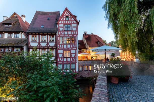 old houses in the famous fishing district, ulm, germany - ulm stock pictures, royalty-free photos & images