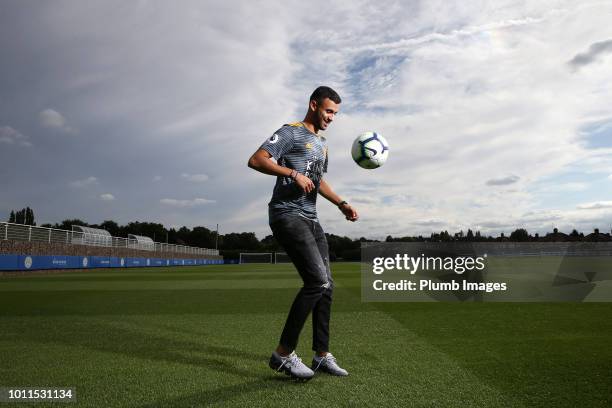 Leicester City unveil new signing Rachid Ghezzal at Belvoir Drive Training Complex on August 03, 2018 in Leicester, United Kingdom.