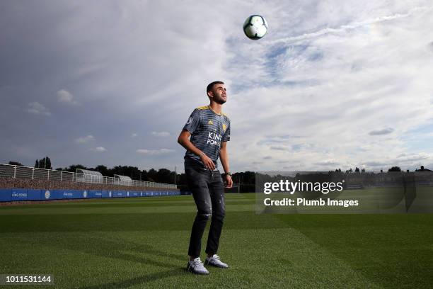 Leicester City unveil new signing Rachid Ghezzal at Belvoir Drive Training Complex on August 03, 2018 in Leicester, United Kingdom.