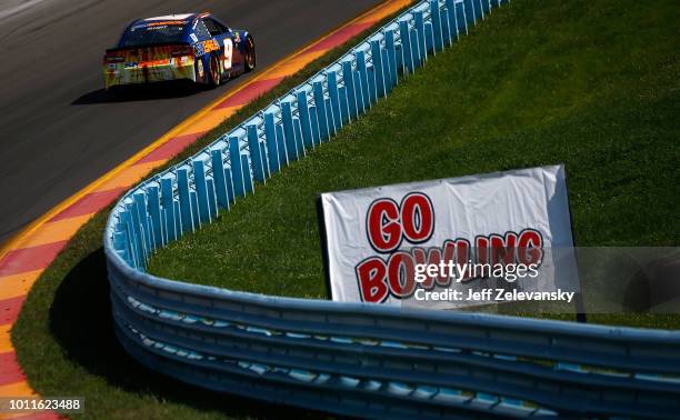 Chase Elliott, driver of the SunEnergy1 Chevrolet, races during the Monster Energy NASCAR Cup Series GoBowling at The Glen at Watkins Glen...