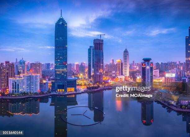 urban landscape in wuhan,china - wuhan stock pictures, royalty-free photos & images