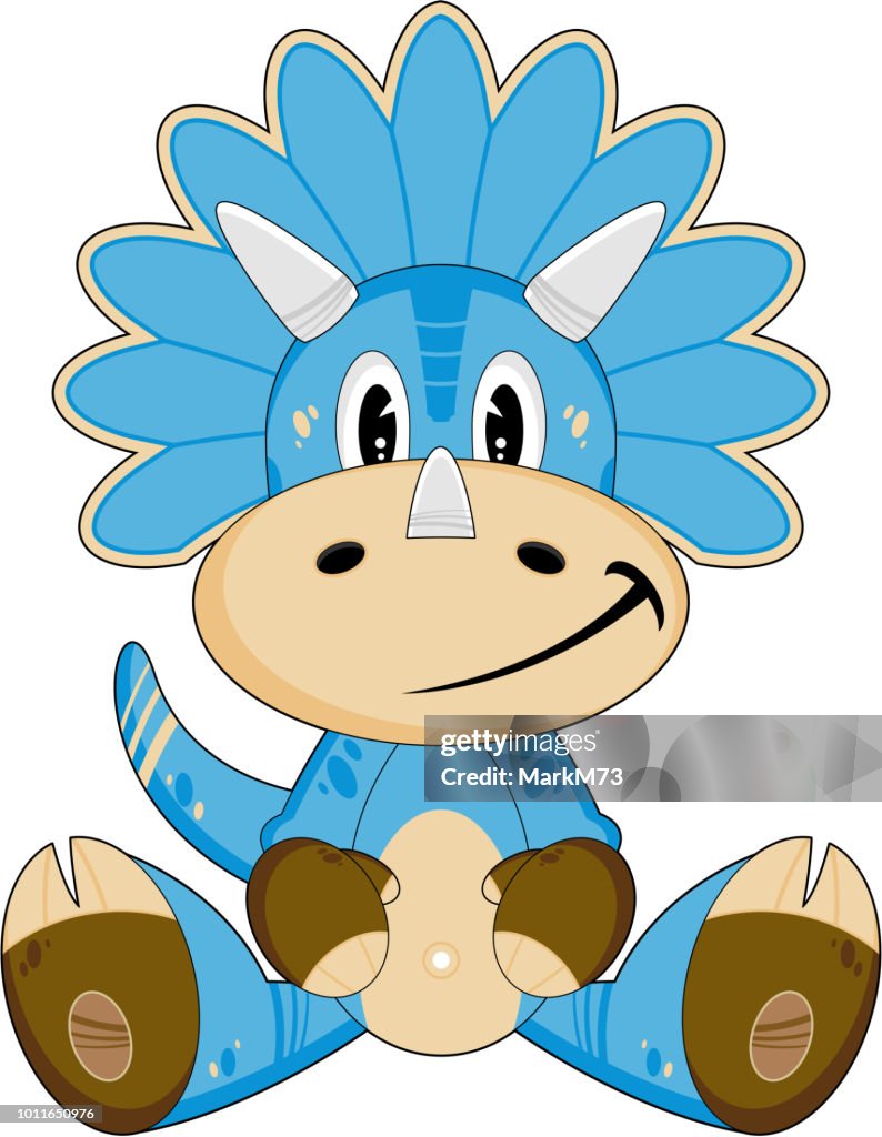 Blue Cartoon Triceratops Dinosaur High-Res Vector Graphic - Getty Images