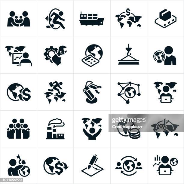 ilustrações de stock, clip art, desenhos animados e ícones de global economy icons - finanças internacionais