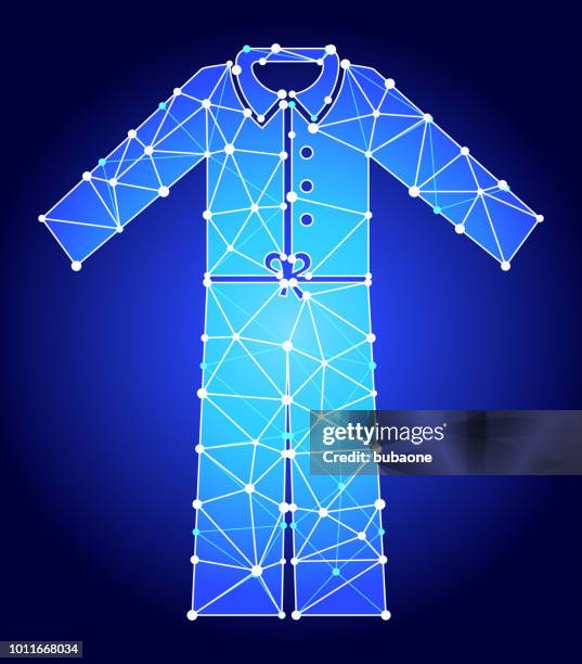 pajamas blue triangle node vector pattern - pyjamas stock illustrations