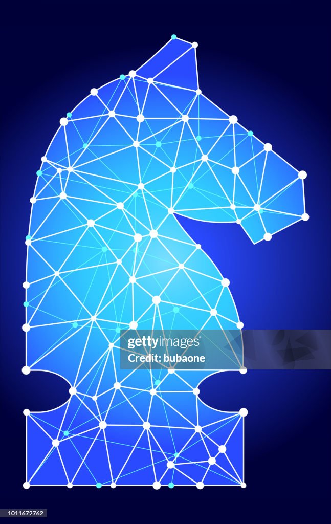 Knight Chess Blue Triangle Node Vector Pattern High-Res Vector Graphic ...