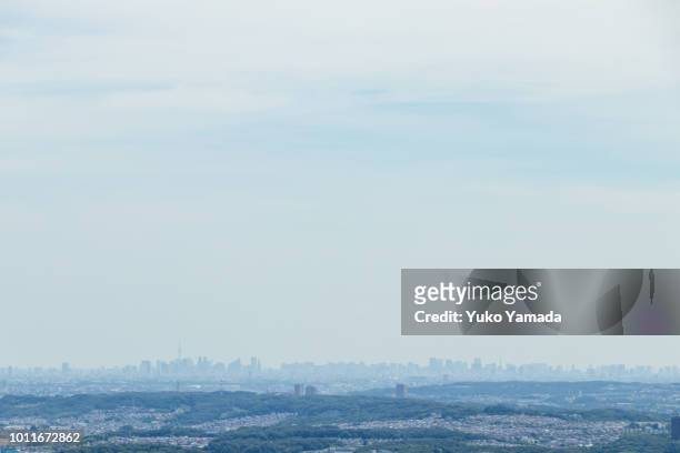 skyline of tokyo, japan. - hachioji fotografías e imágenes de stock