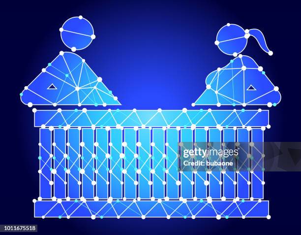 hot tub blue triangle node vector pattern - jacuzzi stock illustrations