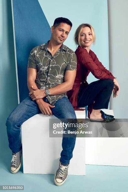 Actors Jay Hernandez and Perdita Weeks of CBS's 'Magnum P.I.' pose for a portrait during the 2018 Summer Television Critics Association Press Tour at...