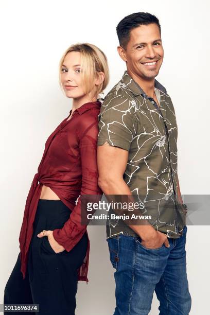 Actors Perdita Weeks and Jay Hernandez of CBS's 'Magnum P.I.' pose for a portrait during the 2018 Summer Television Critics Association Press Tour at...