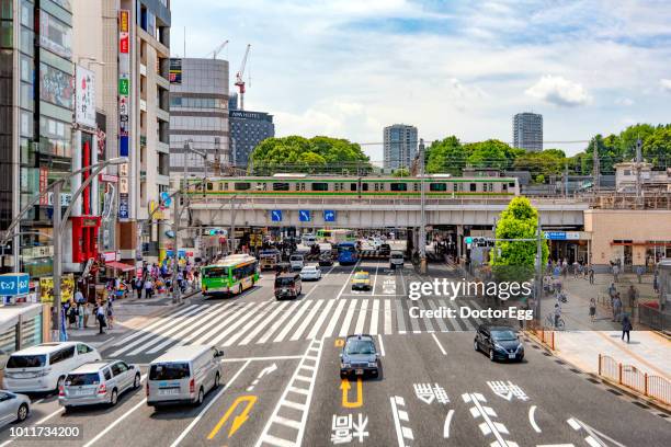 ueno shopping street in front of ueno station in summer, japan - ameya yokocho fotografías e imágenes de stock